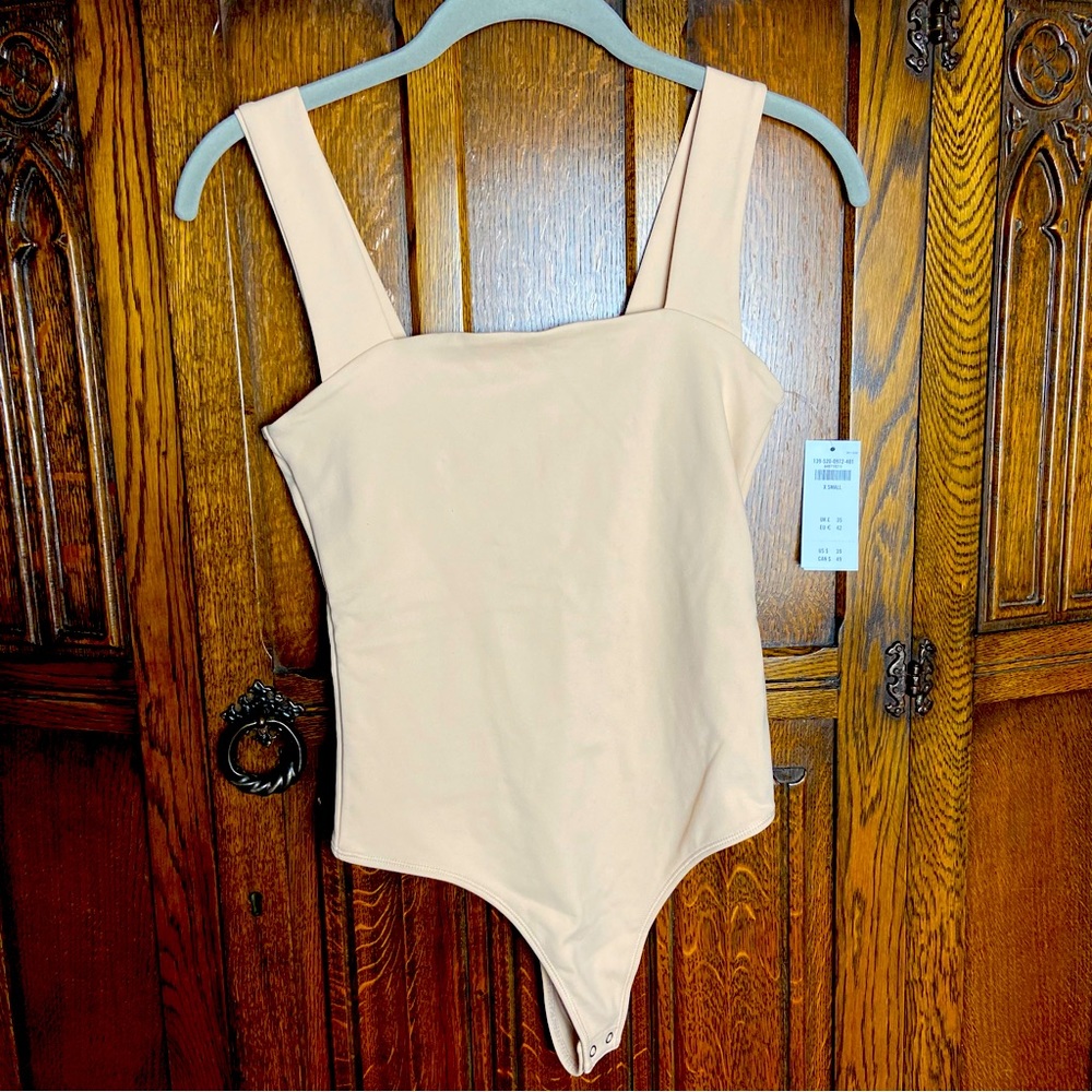 Abercrombie & Fitch Tanktop one-piece tan bodysuit hi leg leotard  size XS